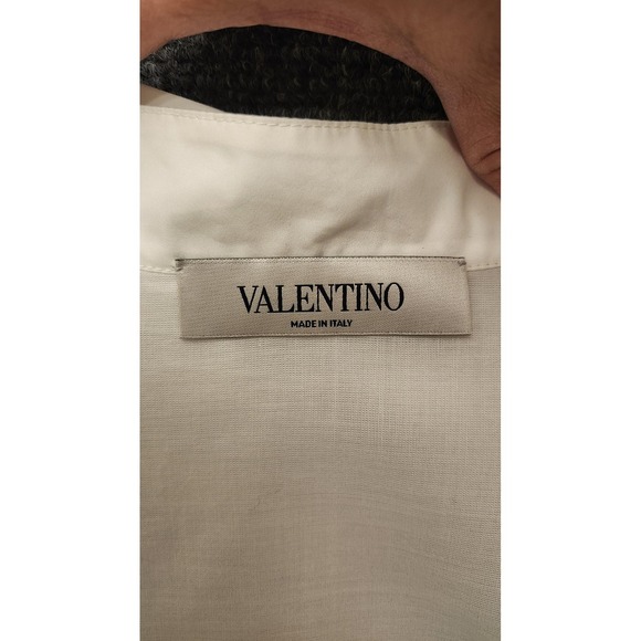 Valentino Blouse Womens 42 White Bow Balloon Sleeve Oversized Tunic Top Italy - Picture 3 of 16